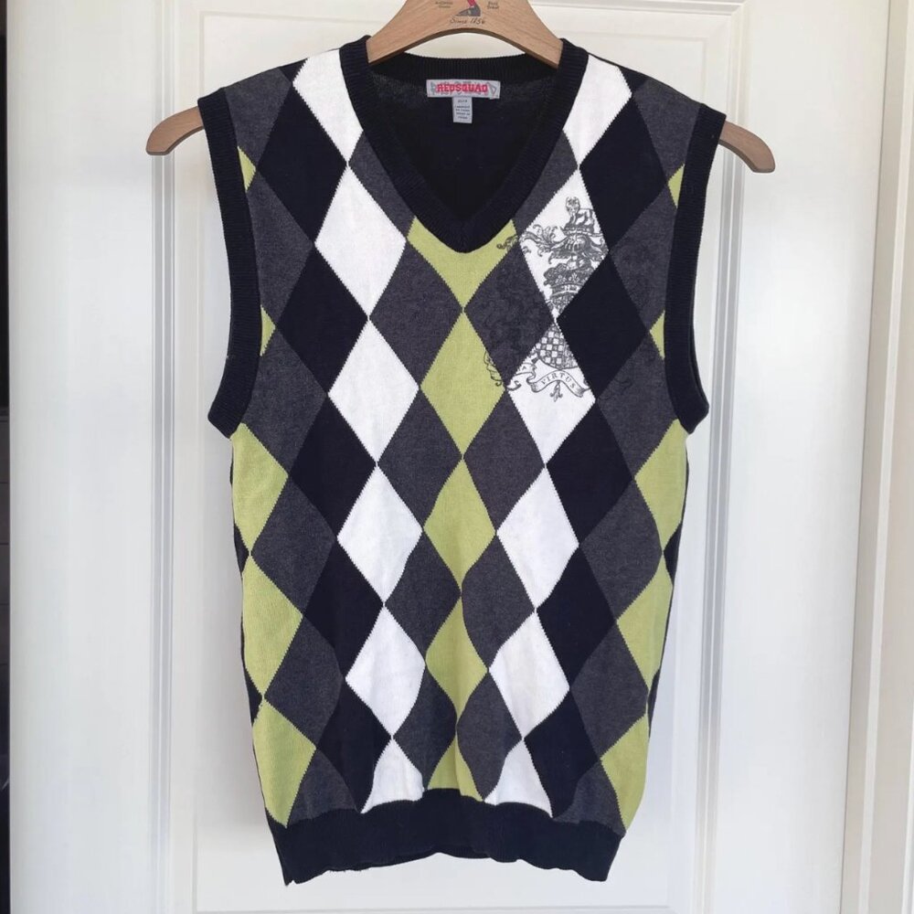 Vintage Plaid Cotton Vest: Retro Y2K Sleeveless Top